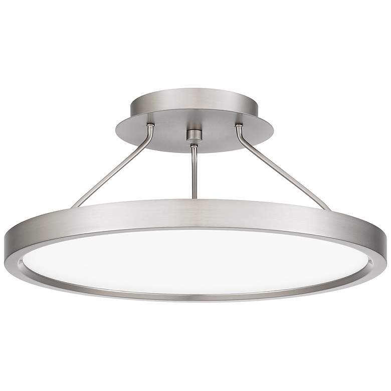 Image 3 Quoizel Outskirts 15" Wide Brushed Nickel LED Ceiling Light