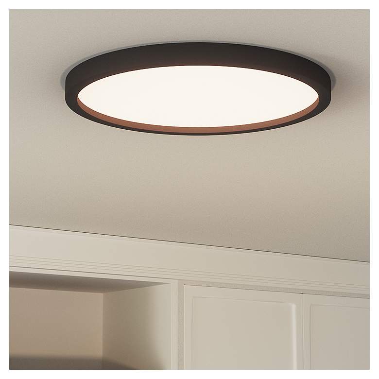 Image 1 Quoizel Outskirts 15" Wide Earth Black LED Ceiling Light