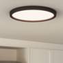 Quoizel Outskirts 15" Wide Earth Black LED Ceiling Light