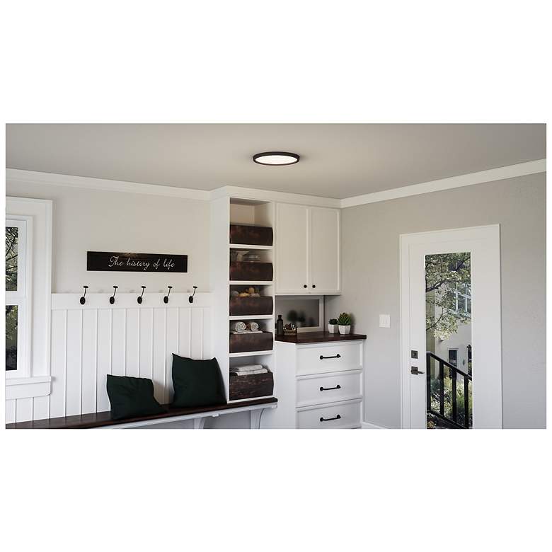 Image 5 Quoizel Outskirts 15" Wide Earth Black LED Ceiling Light more views