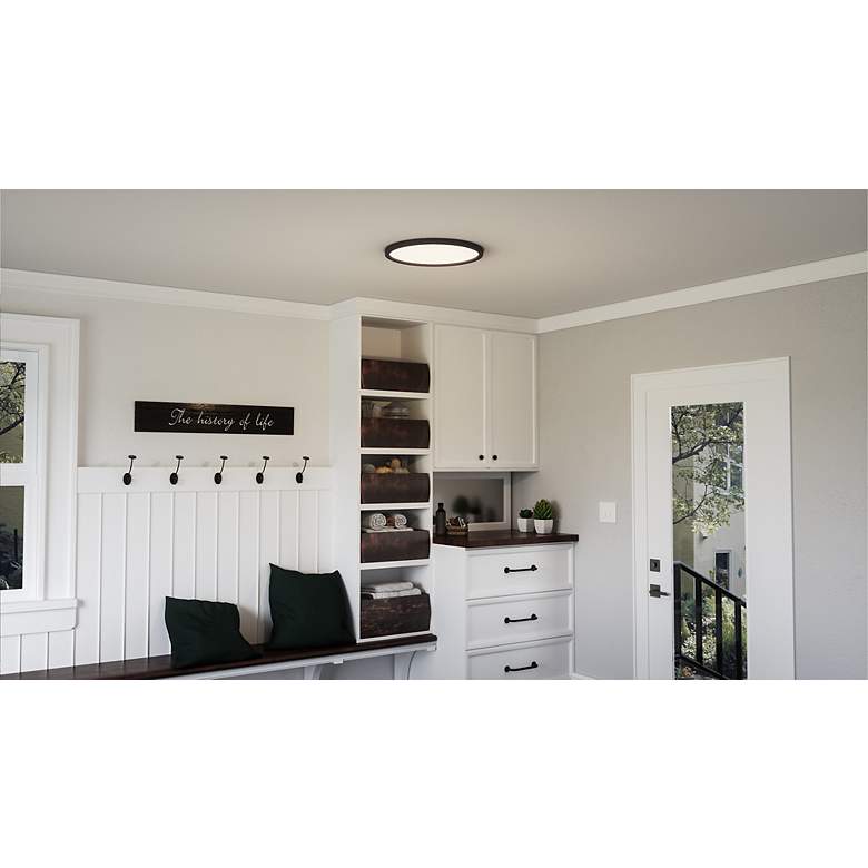 Image 4 Quoizel Outskirts 20" Wide Black Aluminum LED Ceiling Light more views