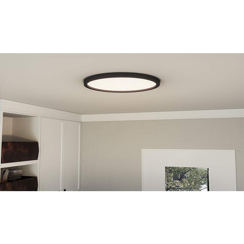 Image 5 Quoizel Outskirts 20" Wide Black Aluminum LED Ceiling Light more views