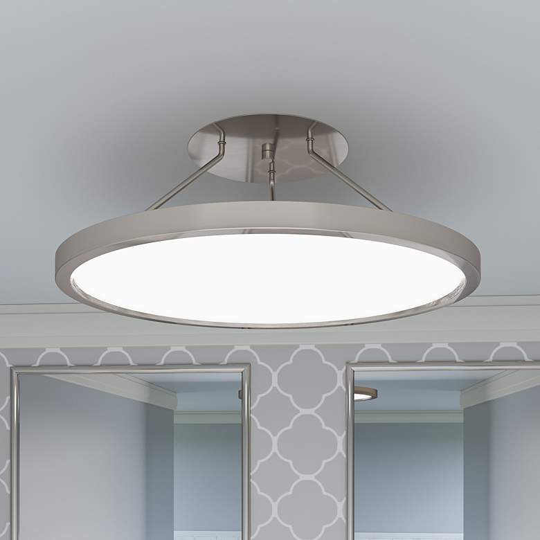 Image 2 Quoizel Outskirts 20" Wide Brushed Nickel LED Ceiling Light