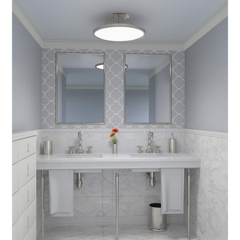 Image 4 Quoizel Outskirts 20" Wide Brushed Nickel LED Ceiling Light more views