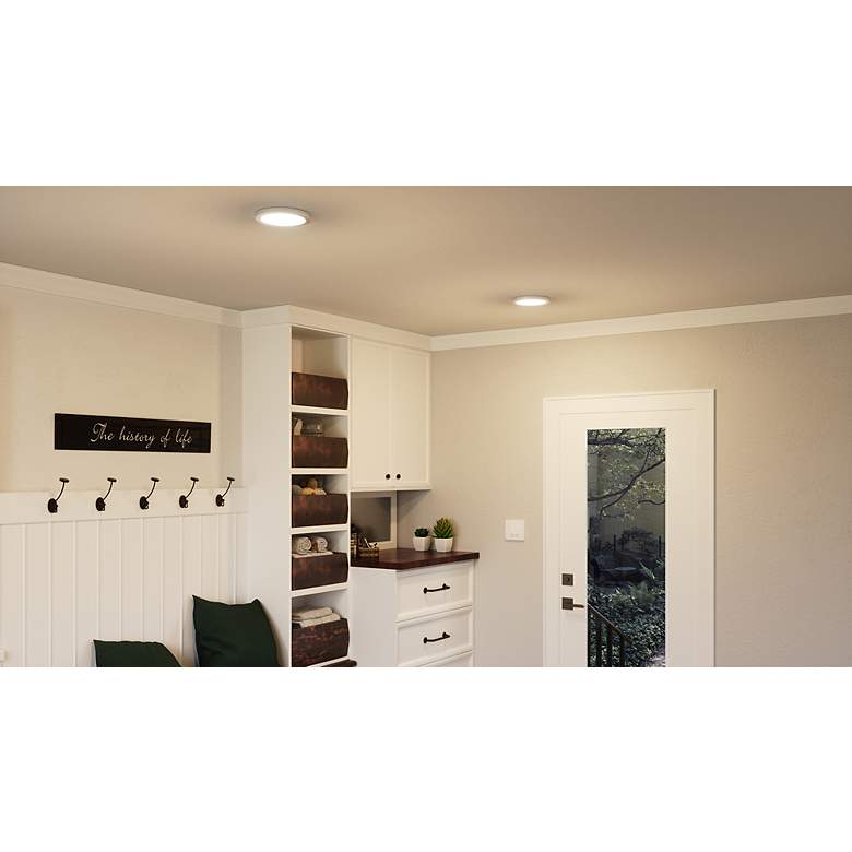 Image 2 Quoizel Outskirts 7 1/2"W Brushed Nickel LED Ceiling Light more views