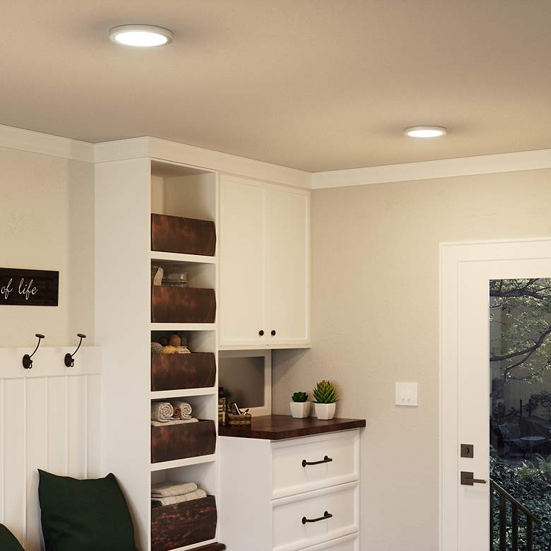 Image 3 Quoizel Outskirts 7 1/2"W Brushed Nickel LED Ceiling Light more views