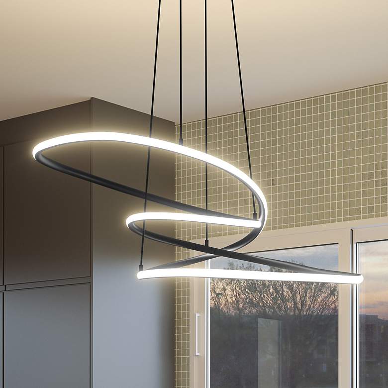 Image 1 Quoizel Ovard 27 1/2" Wide Matte Black LED Pendant Light