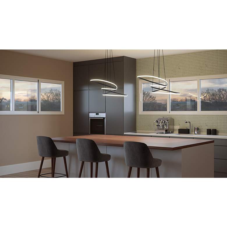 Image 3 Quoizel Ovard 27 1/2" Wide Matte Black LED Pendant Light more views