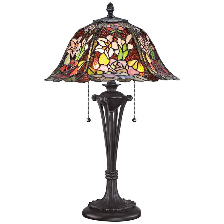 Image 1 Quoizel Park Rose Tiffany Style Table Lamp
