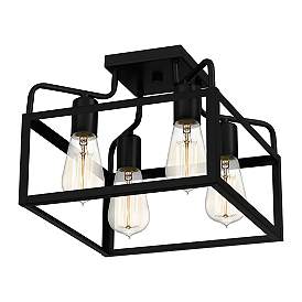 Image5 of Quoizel Paulsen 12" Wide Matte Black 4-Light Ceiling Light more views