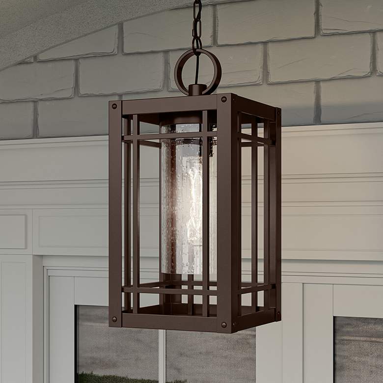 Image 1 Quoizel Pelham 21 3/4" High Western Bronze Outdoor Hanging Light