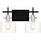 Quoizel Pensbury 16" Wide Matte Black Clear Glass 2-Light Wall Sconce