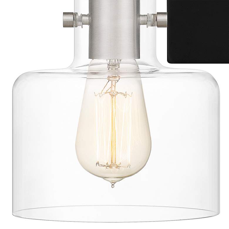 Image 4 Quoizel Pensbury 16" Wide Matte Black Clear Glass 2-Light Wall Sconce more views