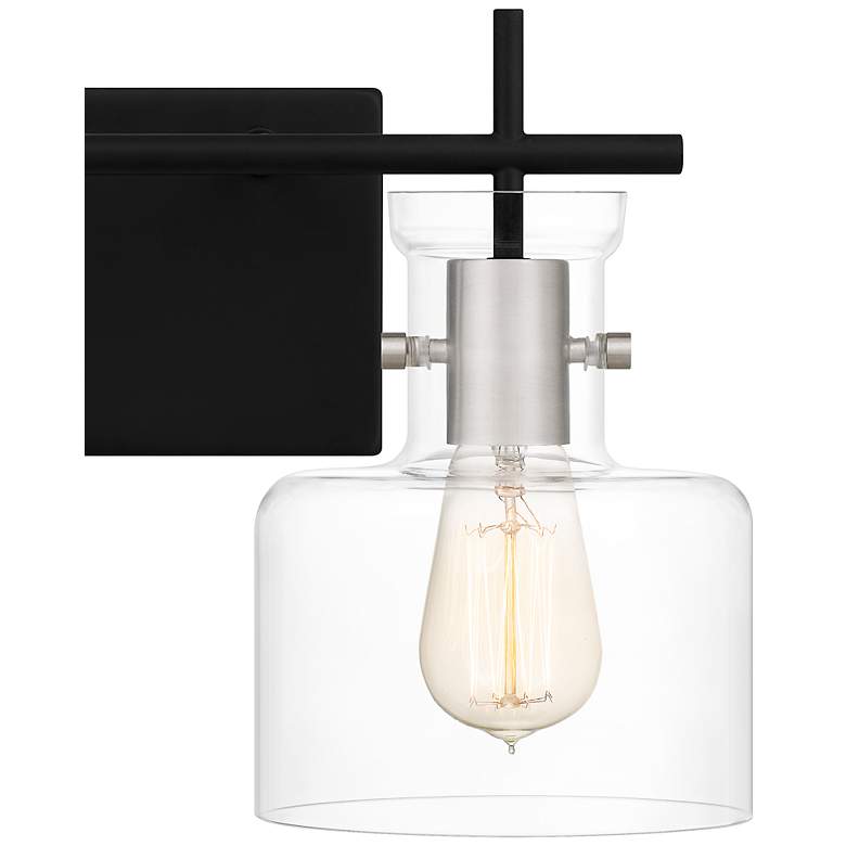 Image 5 Quoizel Pensbury 16" Wide Matte Black Clear Glass 2-Light Wall Sconce more views