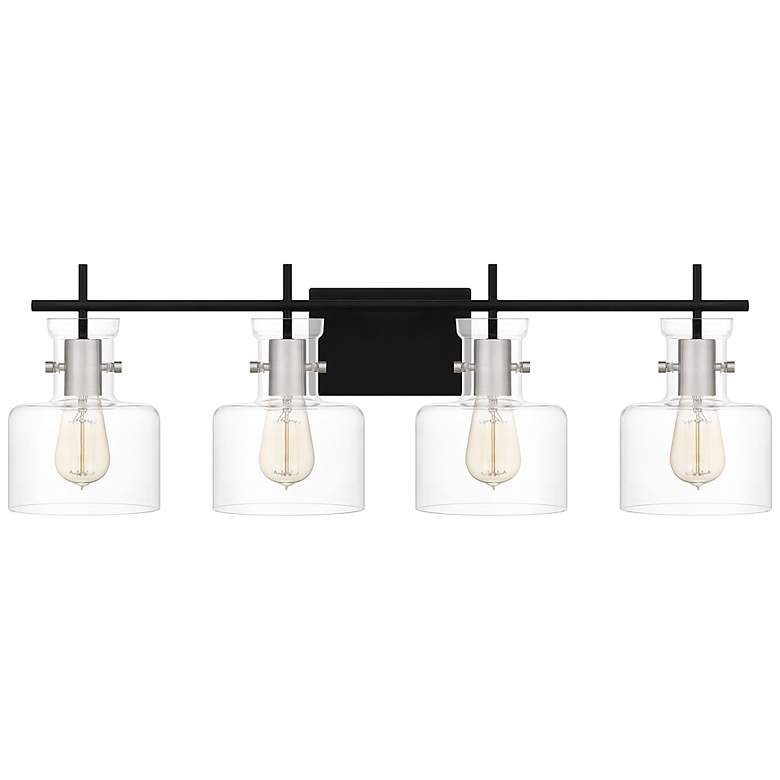 Image 3 Quoizel Pensbury 32" Wide Matte Black 4-Light Bath Light