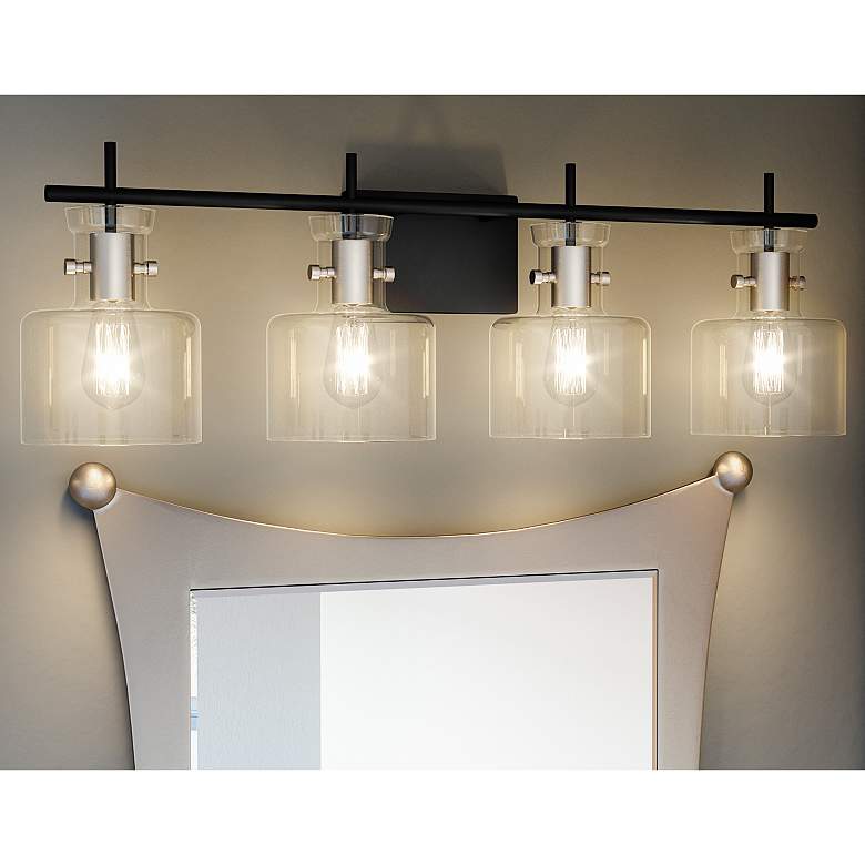 Image 2 Quoizel Pensbury 32" Wide Matte Black 4-Light Bath Light