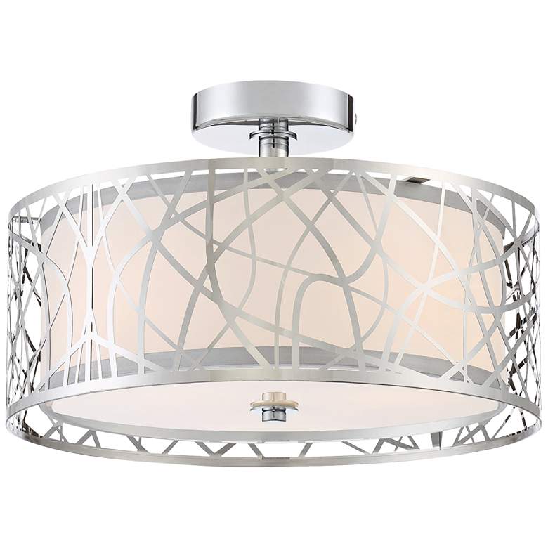 Image 2 Quoizel Platinum 15" Abode and Polished Chrome Ceiling Light