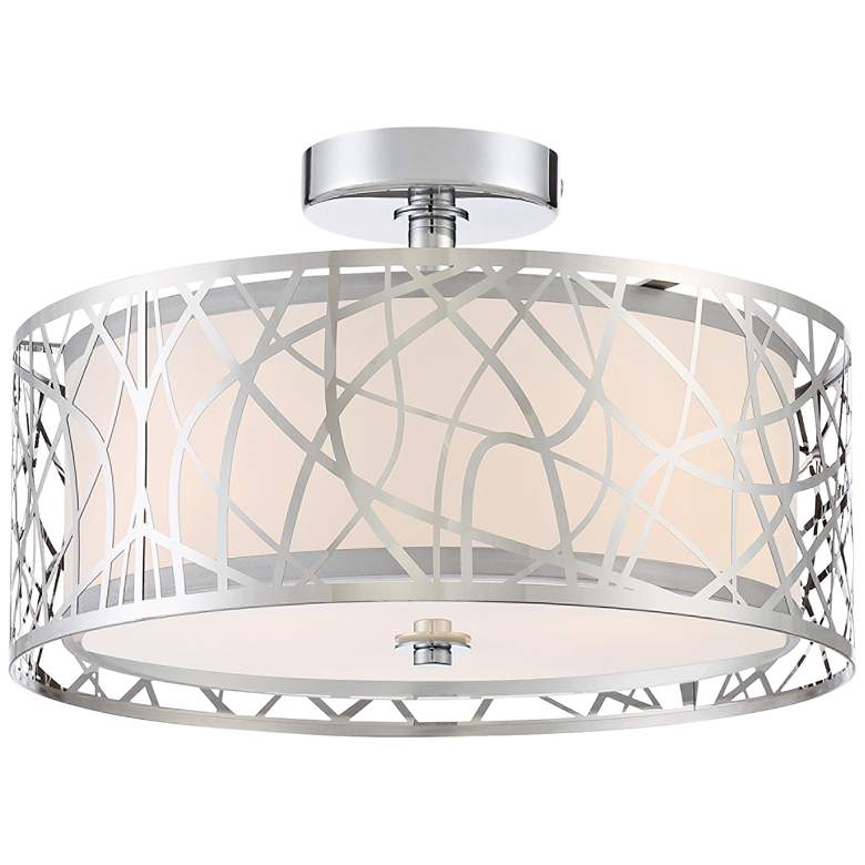 Image 2 Quoizel Platinum 15 inch Abode and Polished Chrome Ceiling Light