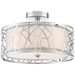 Quoizel Platinum 15" Abode and Polished Chrome Ceiling Light