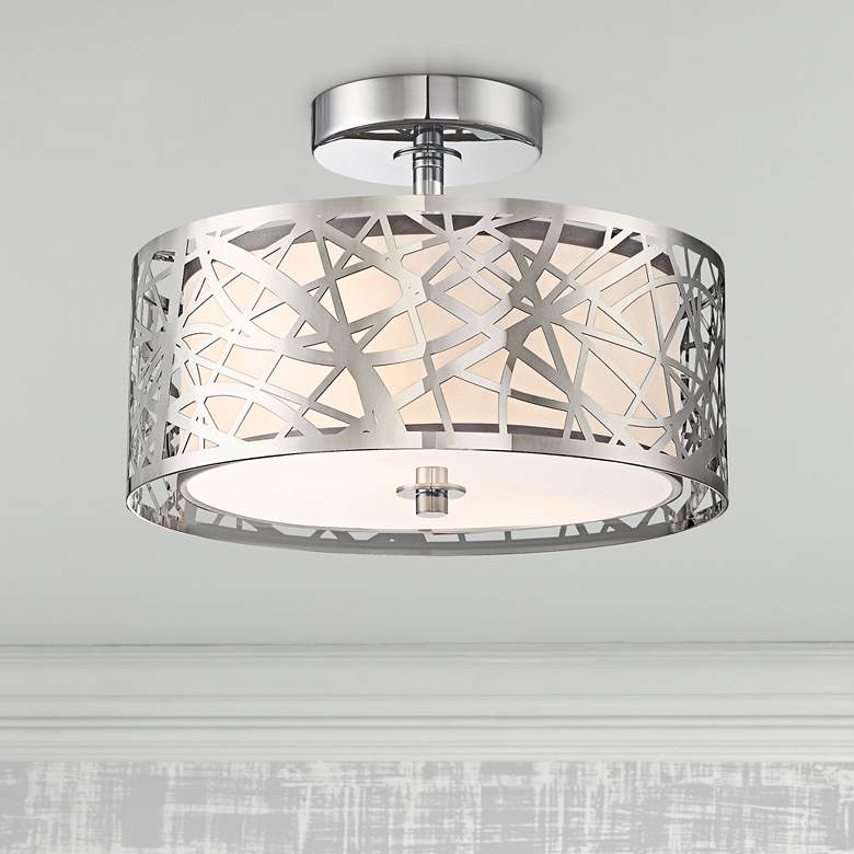 Image 1 Quoizel Platinum Abode 12" Wide Polished Chrome Ceiling Light