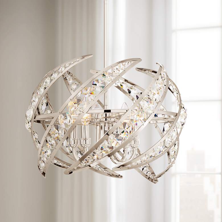 Image 1 Quoizel Platinum Crescent 18" Wide Nickel 4-Light Modern Pendant Light