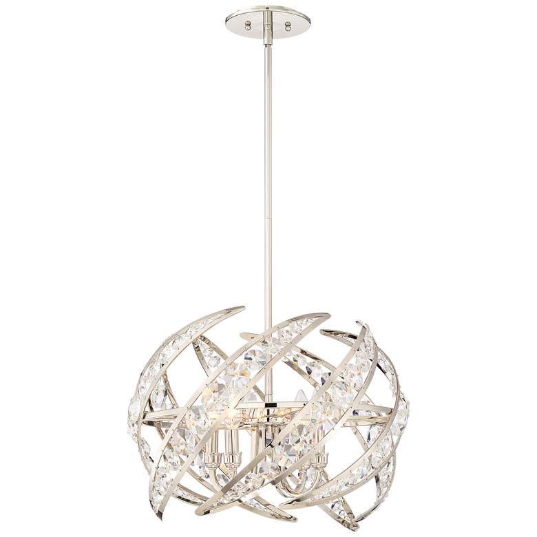 Image 3 Quoizel Platinum Crescent 18 inch Wide Nickel 4-Light Modern Pendant Light more views