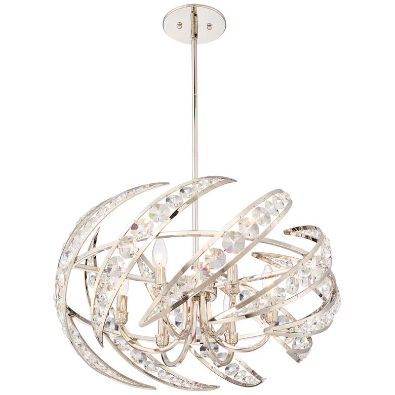 Image 3 Quoizel Platinum Crescent 24 1/2 inch Nickel 6-Light Modern Pendant Light more views