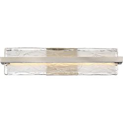 Quoizel Platinum Glacial 22&quot; Wide Nickel - Glass Modern LED Bath Light