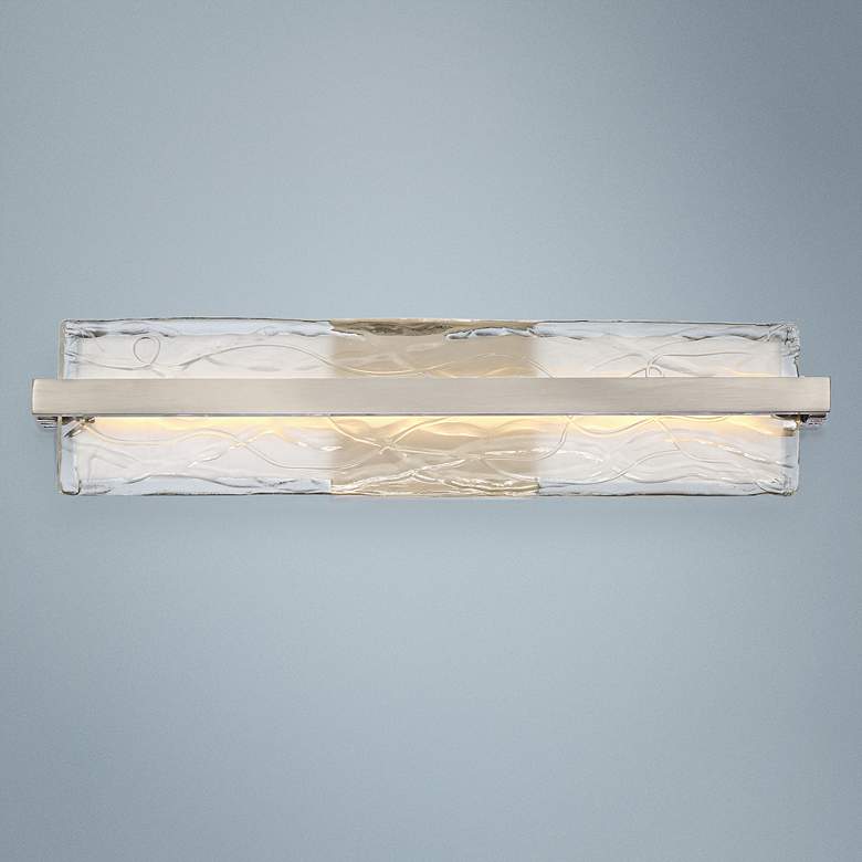 Image 1 Quoizel Platinum Glacial 22" Wide Nickel - Glass Modern LED Bath Light