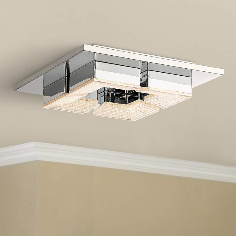 Image 1 Quoizel Platinum Lunette 10 1/2 inchW Chrome LED Ceiling Light