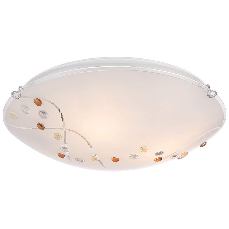 Image 2 Quoizel Platinum Stellar 16 inch Chrome Silkscreen Glass Ceiling Light