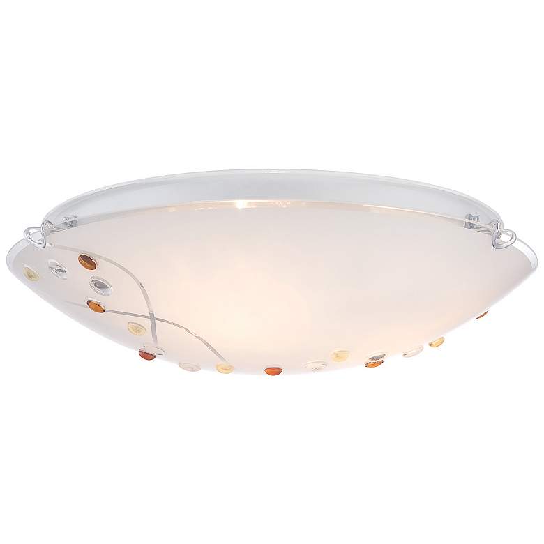 Image 3 Quoizel Platinum Stellar 16" Chrome Silkscreen Glass Ceiling Light more views