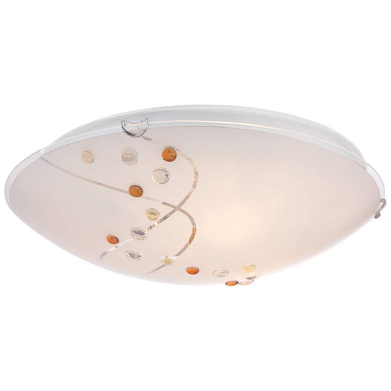 Image 4 Quoizel Platinum Stellar 16" Chrome Silkscreen Glass Ceiling Light more views