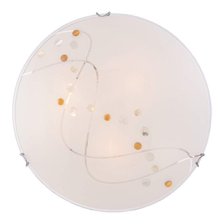 Image 5 Quoizel Platinum Stellar 16" Chrome Silkscreen Glass Ceiling Light more views
