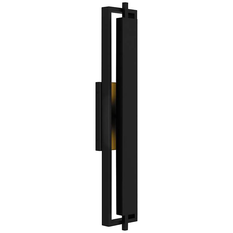 Image 1 Quoizel Pointsett 30"H Matte Black LED Outdoor Wall Light