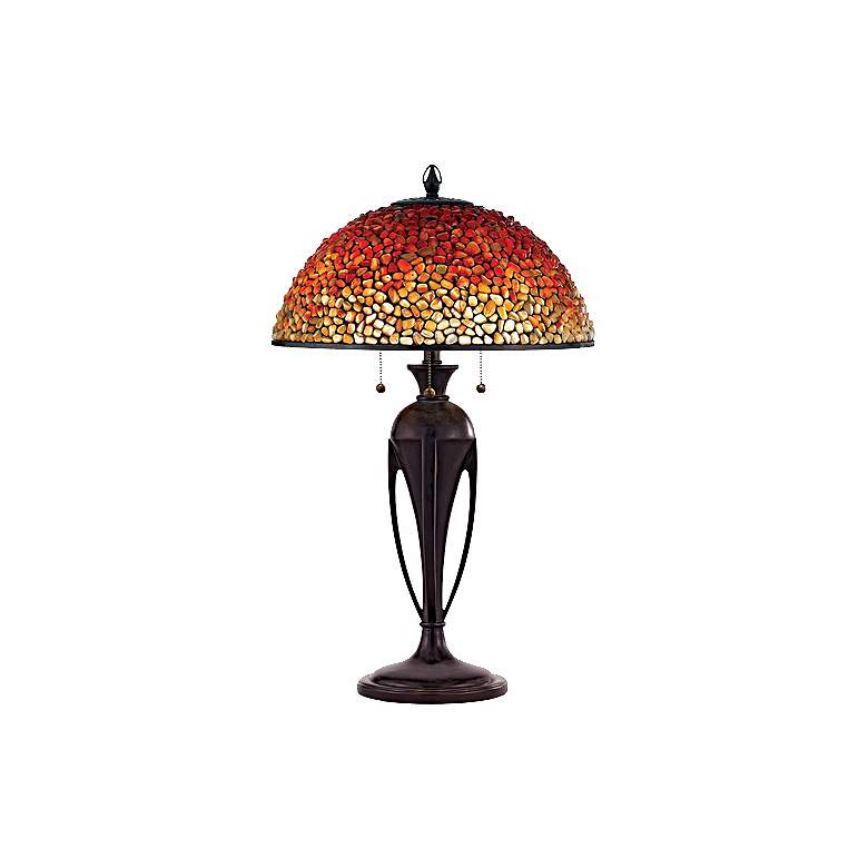 Image 1 Quoizel Pomez Agate Stone Tiffany-Style Table Lamp
