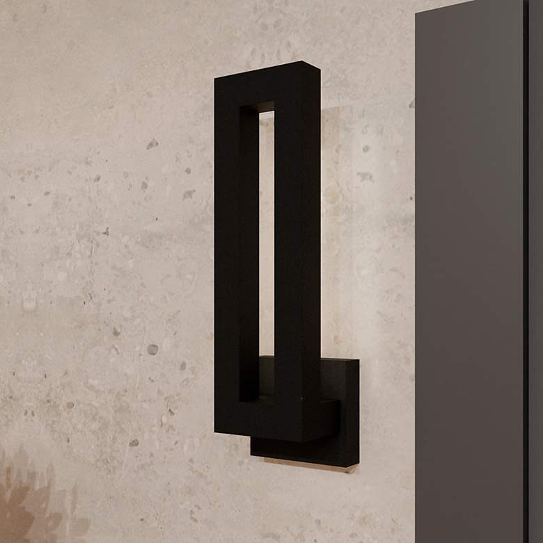 Image 1 Quoizel Pompeii 18 1/4"H Earth Black LED Outdoor Wall Light