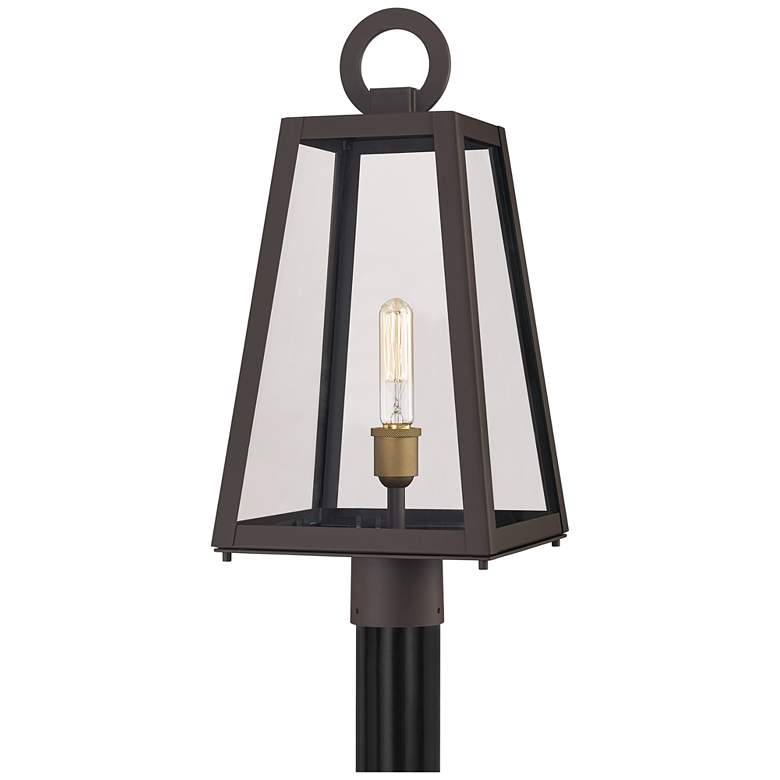 Image 1 Quoizel Poplar Point 22 inch High Old Bronze Outdoor Post Light