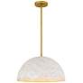 1_Quoizel Portia 17 3/4"W Brushed Gold and White Pendant Light