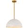Quoizel Portia 17 3/4"W Brushed Gold and White Pendant Light