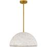 2_Quoizel Portia 17 3/4"W Brushed Gold and White Pendant Light more views