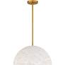 3_Quoizel Portia 17 3/4"W Brushed Gold and White Pendant Light more views