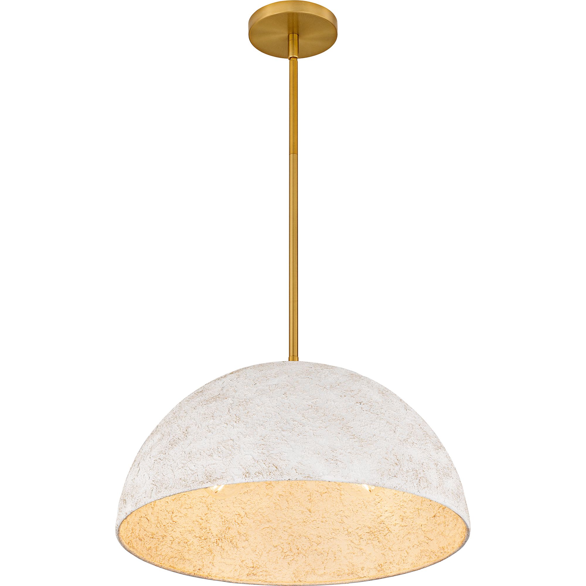 Image 4 Quoizel Portia 17 3/4"W Brushed Gold and White Pendant Light more views