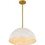 4_Quoizel Portia 17 3/4"W Brushed Gold and White Pendant Light more views