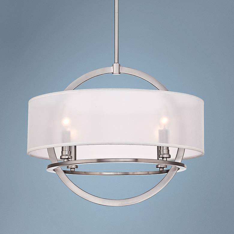 Image 1 Quoizel Portland 20" Wide Brushed Nickel Pendant