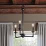 1_Quoizel Prescott 16" Wide Matte Black 3-Light Chandelier