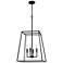 Quoizel Prescott 18" Wide 4-Light Open Cage Matte Black Pendant Light