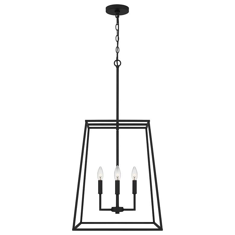 Image 3 Quoizel Prescott 18" Wide 4-Light Open Cage Matte Black Pendant Light more views