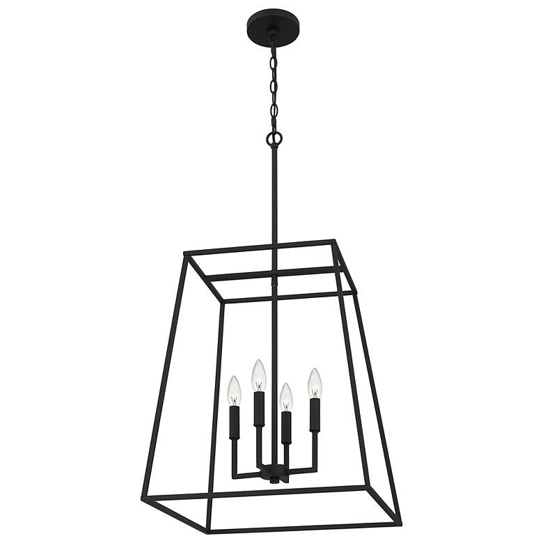 Image 4 Quoizel Prescott 18" Wide 4-Light Open Cage Matte Black Pendant Light more views