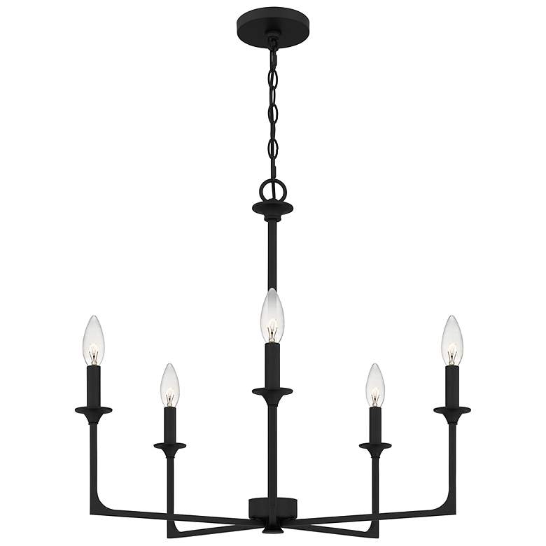 Image 2 Quoizel Prescott 26" Wide Matte Black 5-Light Chandelier